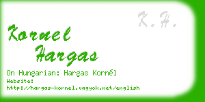 kornel hargas business card